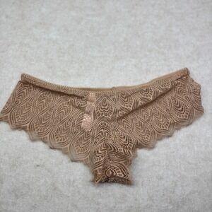 Victorias Secret Very Sexy Lace Cheeky Panties Lingerie Beige NOS Size Large‎
